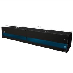 70" Wall Mounted Floating TV Stand With 2 Storage Boxes, Suitable For Placing TVs Up To 80" - Black -NEWTRAL Sales Shop 180 Wall Mounted Floating 80 TV Stand with 20 Color LEDs Black 457750 4