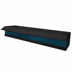 70" Wall Mounted Floating TV Stand With 2 Storage Boxes, Suitable For Placing TVs Up To 80" - Black -NEWTRAL Sales Shop 180 Wall Mounted Floating 80 TV Stand with 20 Color LEDs Black 457750 5