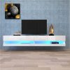 70" Wall Mounted Floating TV Stand With 2 Storage Boxes, Suitable For Placing TVs Up To 80" - White