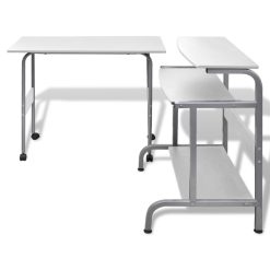 2 Piece Computer Desk With Pull-out Keyboard Tray White -NEWTRAL Sales Shop 2 Piece Computer Desk with Pull out Keyboard Tray White 428262 2
