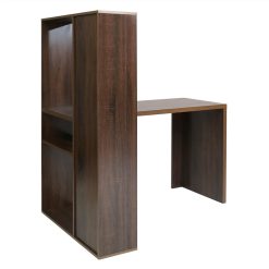 Home Office L-Shaped Computer Desk With Storage Shelves And Wooden Frame, For Game Room, Office, Study Room - Walnut -NEWTRAL Sales Shop 2 in 1 computer desk L shape Desktop with shelves 471414 3