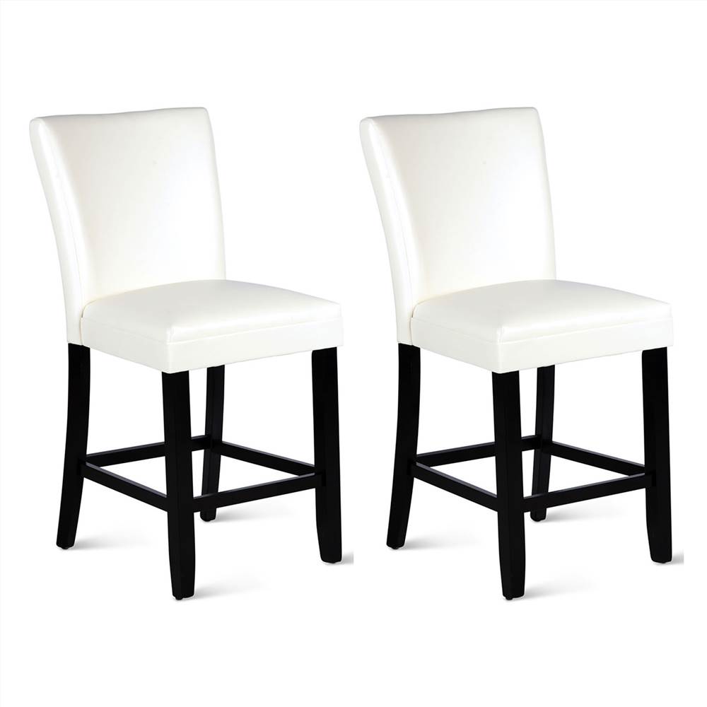 PU Backrest Dining Chair Set of 2, with Wooden Frame, for Restaurant, Cafe, Tavern, Office, Living Room - White PU Backrest Dining Chair Set Of 2, With Wooden Frame, For Restaurant, Cafe, Tavern, Office, Living Room - White -NEWTRAL Sales Shop 25 6 quot Counter Stool Set of 2 470654 0