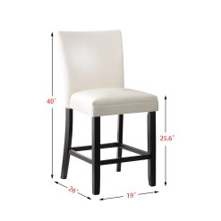 PU Backrest Dining Chair Set Of 2, With Wooden Frame, For Restaurant, Cafe, Tavern, Office, Living Room - White 3 PU Backrest Dining Chair Set Of 2, With Wooden Frame, For Restaurant, Cafe, Tavern, Office, Living Room - White -NEWTRAL Sales Shop 25 6 quot Counter Stool Set of 2 470654 2