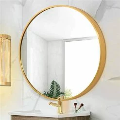 NEWTRAL Sales Shop -NEWTRAL Sales Shop 28 quot Wall Circle Mirror Large Round Gold Farmhouse Circular Mirror for Wall Decor Big Bathroom Make Up Vanity Mirror Entryway Mirror 461241 0