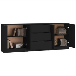 3 Piece Sideboards Black Engineered Wood -NEWTRAL Sales Shop 3 Piece Sideboards Black Engineered Wood 515235 4