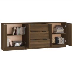 3 Piece Sideboards Brown Oak Engineered Wood -NEWTRAL Sales Shop 3 Piece Sideboards Brown Oak Engineered Wood 515219 4