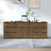 3 Piece Sideboards Brown Oak Engineered Wood