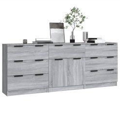 3 Piece Sideboards Grey Sonoma Engineered Wood -NEWTRAL Sales Shop 3 Piece Sideboards Grey Sonoma Engineered Wood 515489 2