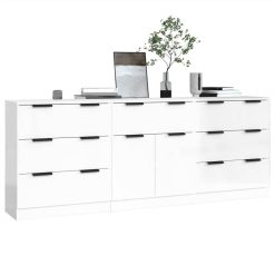 3 Piece Sideboards High Gloss White Engineered Wood 2 3 Piece Sideboards High Gloss White Engineered Wood -NEWTRAL Sales Shop 3 Piece Sideboards High Gloss White Engineered Wood 515491 2