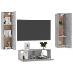 3 Piece TV Cabinet Set Concrete Grey Chipboard -NEWTRAL Sales Shop 3 Piece TV Cabinet Set Concrete Grey Chipboard 473782 2