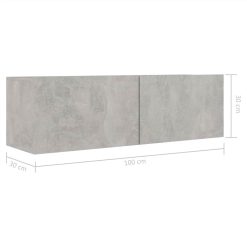 3 Piece TV Cabinet Set Concrete Grey Chipboard -NEWTRAL Sales Shop 3 Piece TV Cabinet Set Concrete Grey Chipboard 483331 5