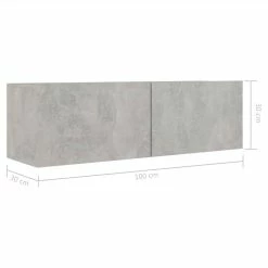 3 Piece TV Cabinet Set Concrete Grey Chipboard 11 3 Piece TV Cabinet Set Concrete Grey Chipboard -NEWTRAL Sales Shop 3 Piece TV Cabinet Set Concrete Grey Chipboard 483331 5