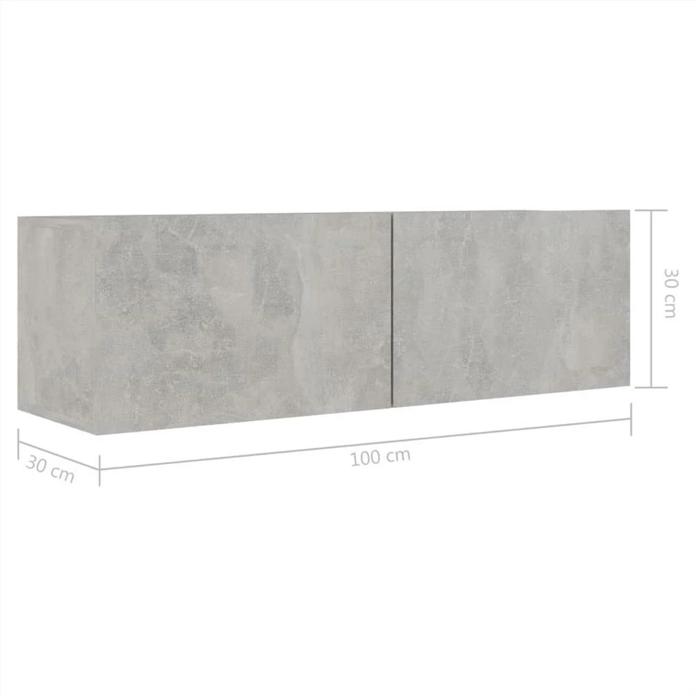 3 Piece TV Cabinet Set Concrete Grey Chipboard 6 3 Piece TV Cabinet Set Concrete Grey Chipboard - Image 6