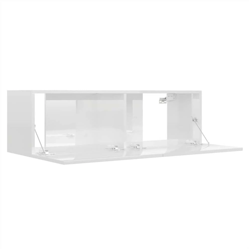 3 Piece TV Cabinet Set High Gloss White Chipboard 6 3 Piece TV Cabinet Set High Gloss White Chipboard - Image 6