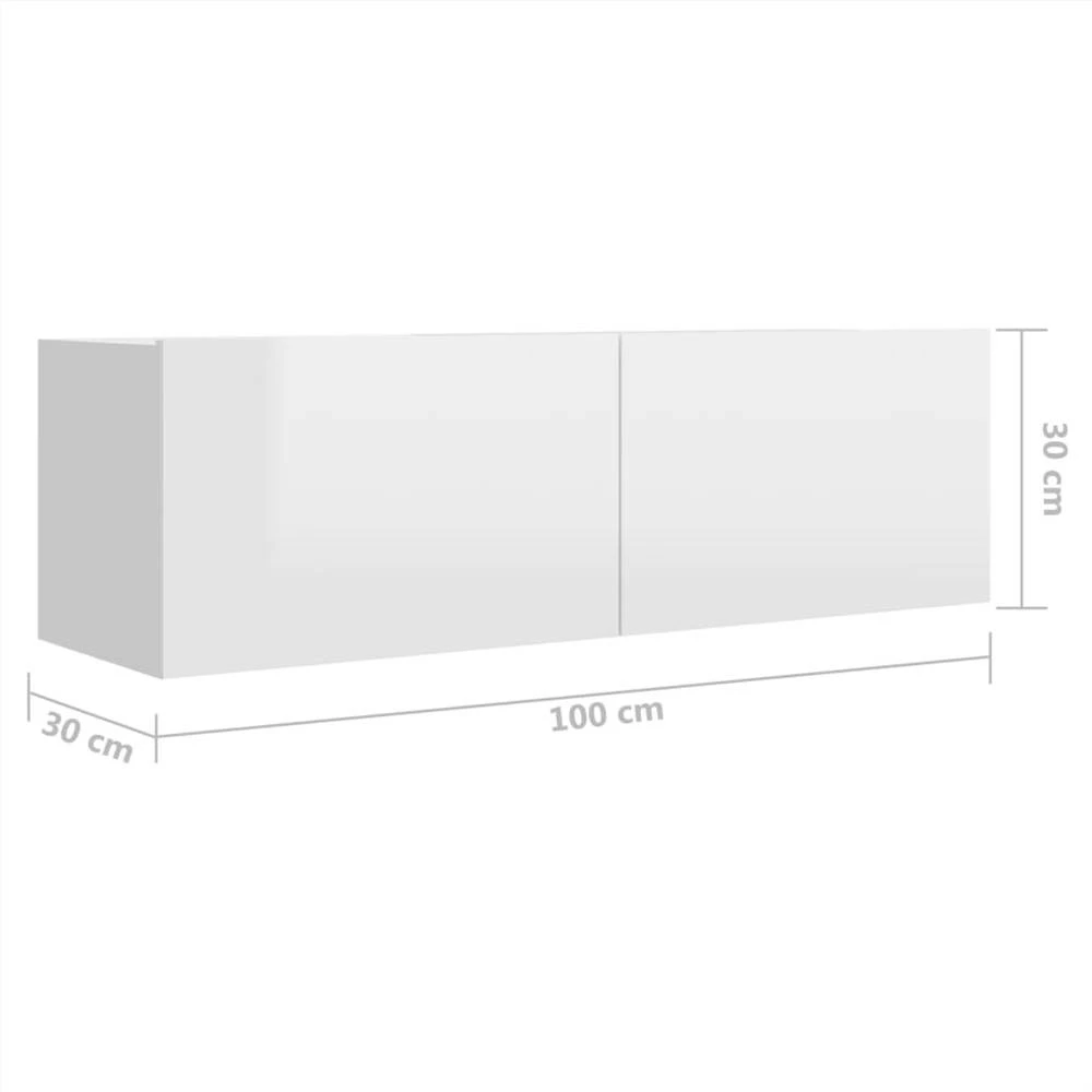 3 Piece TV Cabinet Set High Gloss White Chipboard 6 3 Piece TV Cabinet Set High Gloss White Chipboard - Image 6