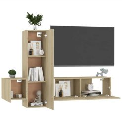 3 Piece TV Cabinet Set Sonoma Oak Chipboard -NEWTRAL Sales Shop 3 Piece TV Cabinet Set Sonoma Oak Chipboard 473749 2