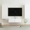 3 Piece TV Cabinet Set White Chipboard
