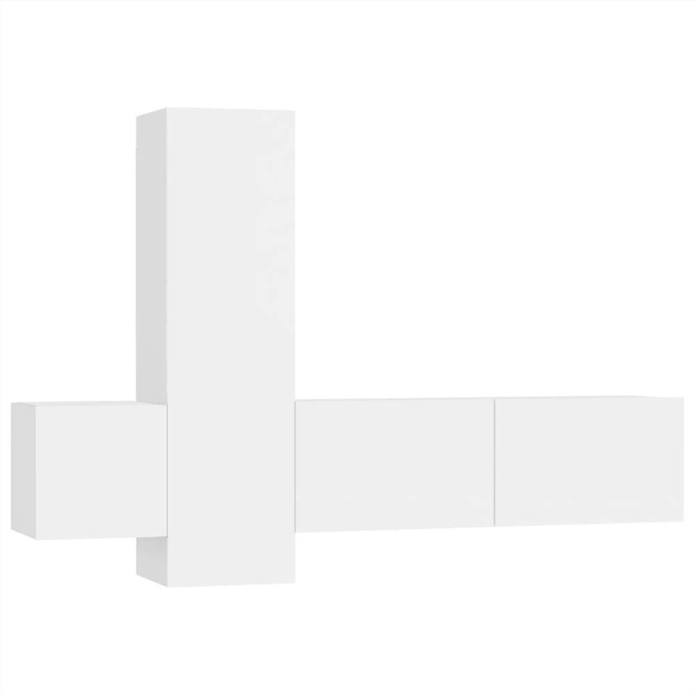 3 Piece TV Cabinet Set White Chipboard 3 Piece TV Cabinet Set White Chipboard -NEWTRAL Sales Shop 3 Piece TV Cabinet Set White Chipboard 473742 1