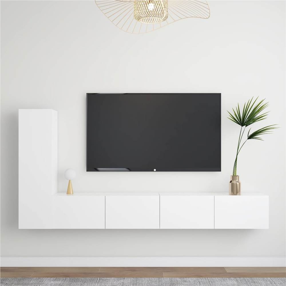 3 Piece TV Cabinet Set White Chipboard 3 Piece TV Cabinet Set White Chipboard -NEWTRAL Sales Shop 3 Piece TV Cabinet Set White Chipboard 482495 0