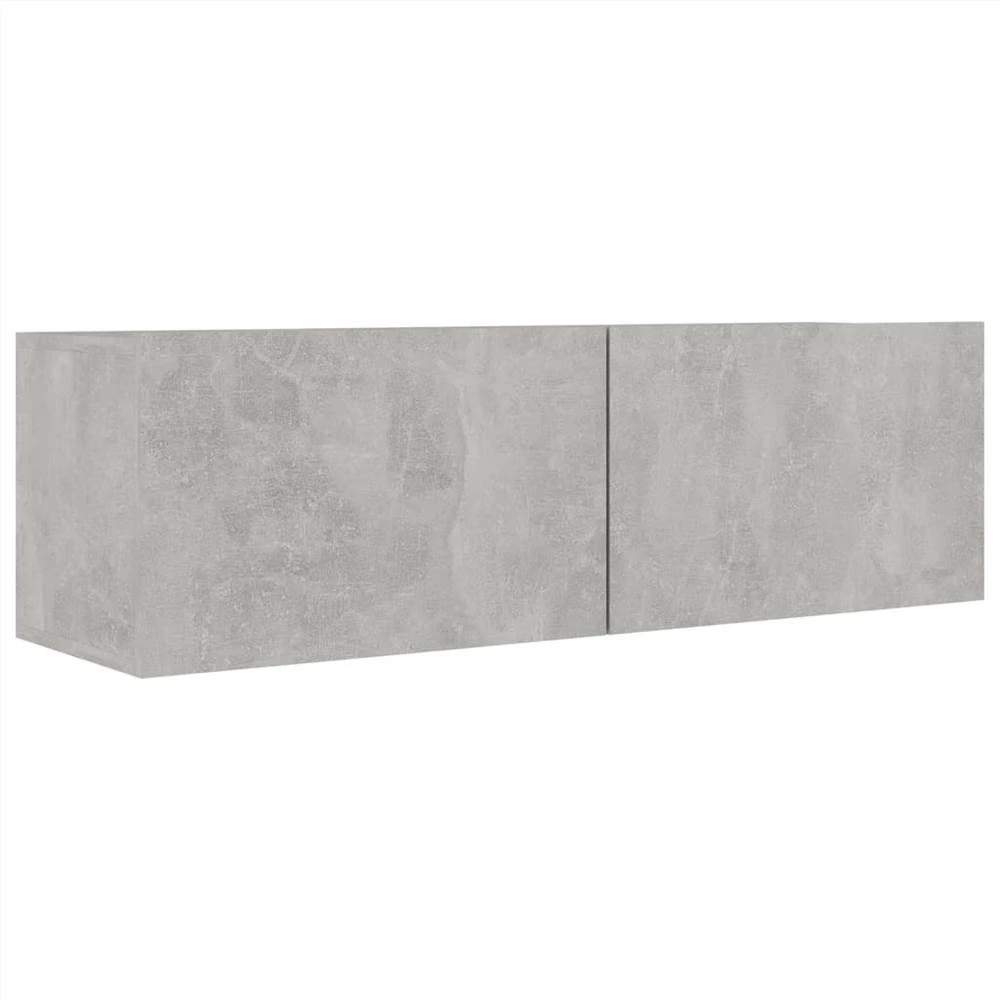 4 Piece TV Cabinet Set Concrete Grey Chipboard 4 4 Piece TV Cabinet Set Concrete Grey Chipboard - Image 4