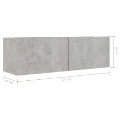 4 Piece TV Cabinet Set Concrete Grey Chipboard 11 4 Piece TV Cabinet Set Concrete Grey Chipboard -NEWTRAL Sales Shop 4 Piece TV Cabinet Set Concrete Grey Chipboard 483403 5