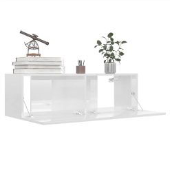4 Piece TV Cabinet Set High Gloss White Chipboard 3 4 Piece TV Cabinet Set High Gloss White Chipboard -NEWTRAL Sales Shop 4 Piece TV Cabinet Set High Gloss White Chipboard 483379 3