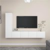 4 Piece TV Cabinet Set White Chipboard