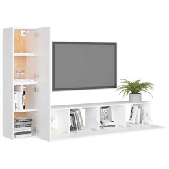 4 Piece TV Cabinet Set White Chipboard -NEWTRAL Sales Shop 4 Piece TV Cabinet Set White Chipboard 483266 2