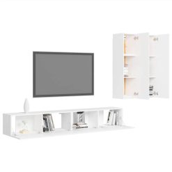 4 Piece TV Cabinet Set White Chipboard -NEWTRAL Sales Shop 4 Piece TV Cabinet Set White Chipboard 484929 2