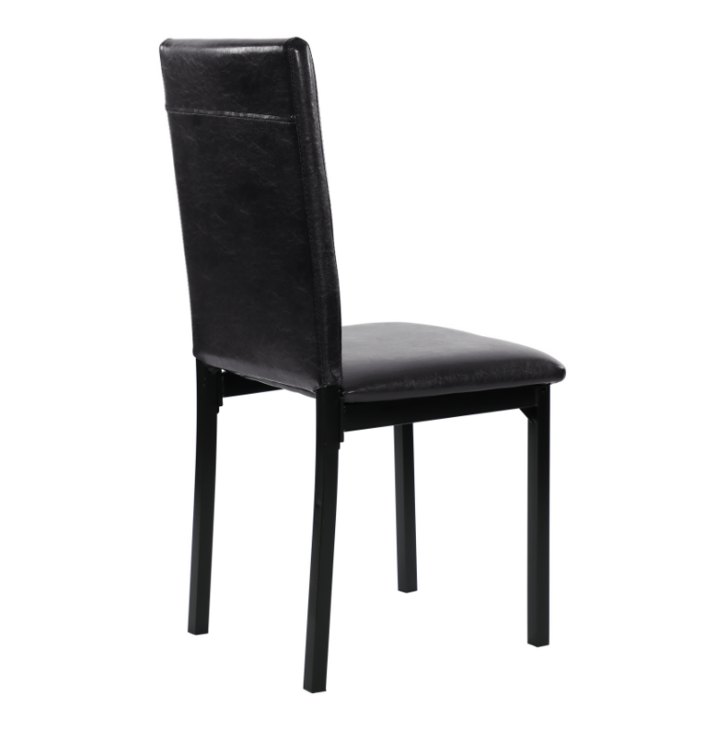 Leather Upholstered Dining Chair Set of 4, with High Backrest, and Metal Legs, for Restaurant, Cafe, Tavern, Office, Living Room - Black Leather Upholstered Dining Chair Set Of 4, With High Backrest, And Metal Legs, For Restaurant, Cafe, Tavern, Office, Living Room - Black -NEWTRAL Sales Shop 4 piece metal frame dining seats 471279 1