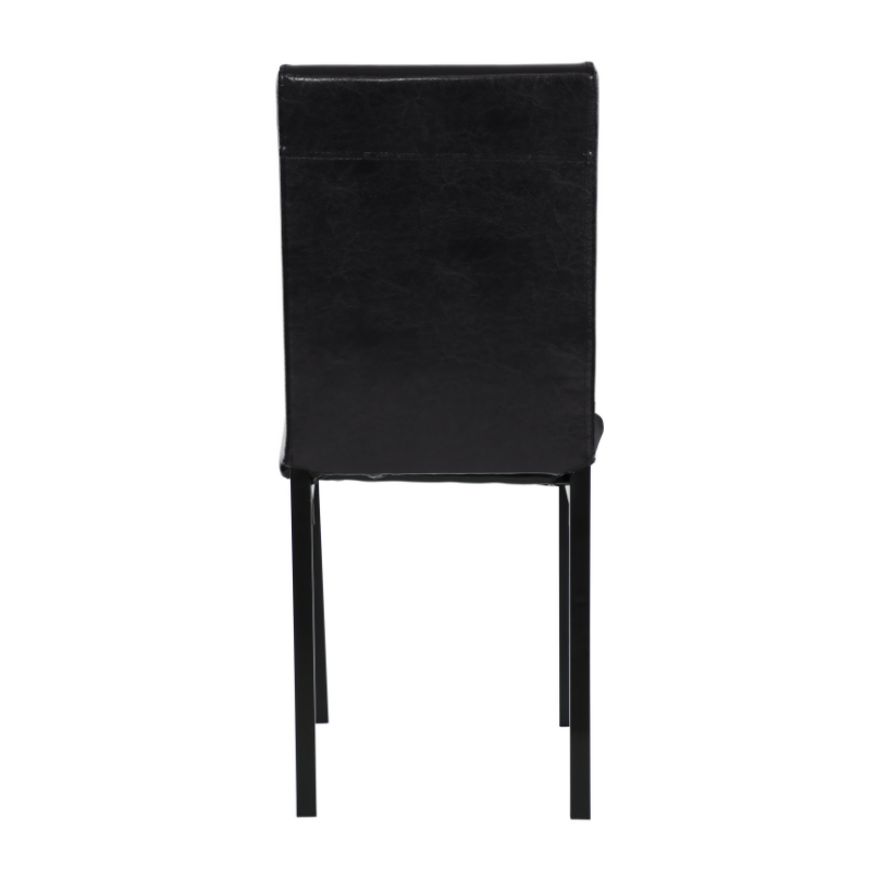 Leather Upholstered Dining Chair Set of 4, with High Backrest, and Metal Legs, for Restaurant, Cafe, Tavern, Office, Living Room - Black Leather Upholstered Dining Chair Set Of 4, With High Backrest, And Metal Legs, For Restaurant, Cafe, Tavern, Office, Living Room - Black -NEWTRAL Sales Shop 4 piece metal frame dining seats 471279 2