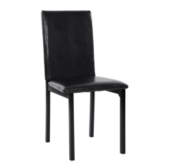 Leather Upholstered Dining Chair Set Of 4, With High Backrest, And Metal Legs, For Restaurant, Cafe, Tavern, Office, Living Room - Black 3 Leather Upholstered Dining Chair Set Of 4, With High Backrest, And Metal Legs, For Restaurant, Cafe, Tavern, Office, Living Room - Black -NEWTRAL Sales Shop 4 piece metal frame dining seats 471279 3