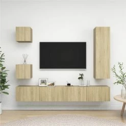 5 Piece TV Cabinet Set Sonoma Oak Chipboard