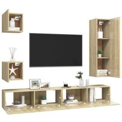 5 Piece TV Cabinet Set Sonoma Oak Chipboard -NEWTRAL Sales Shop 5 Piece TV Cabinet Set Sonoma Oak Chipboard 483401 2