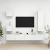 5 Piece TV Cabinet Set White Chipboard