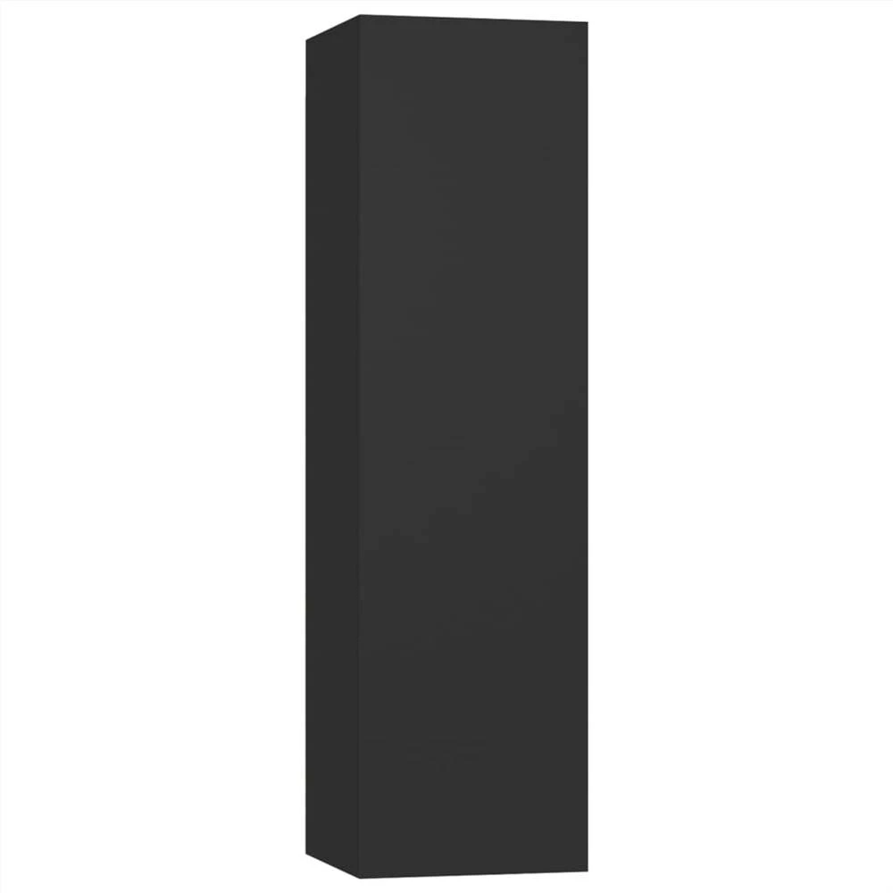 6 Piece TV Cabinet Set Black Chipboard 5 6 Piece TV Cabinet Set Black Chipboard - Image 5