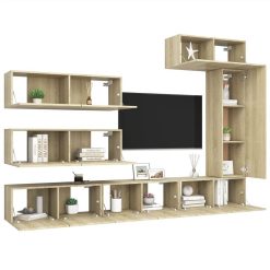 7 Piece TV Cabinet Set Sonoma Oak Chipboard -NEWTRAL Sales Shop 7 Piece TV Cabinet Set Sonoma Oak Chipboard 479658 2