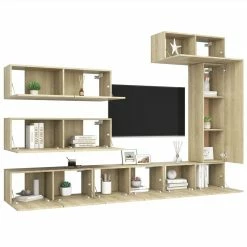 7 Piece TV Cabinet Set Sonoma Oak Chipboard 8 7 Piece TV Cabinet Set Sonoma Oak Chipboard -NEWTRAL Sales Shop 7 Piece TV Cabinet Set Sonoma Oak Chipboard 479658 2