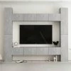 8 Piece TV Cabinet Set Concrete Grey Chipboard
