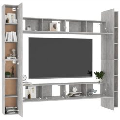 8 Piece TV Cabinet Set Concrete Grey Chipboard -NEWTRAL Sales Shop 8 Piece TV Cabinet Set Concrete Grey Chipboard 482388 2