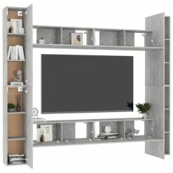 8 Piece TV Cabinet Set Concrete Grey Chipboard 8 8 Piece TV Cabinet Set Concrete Grey Chipboard -NEWTRAL Sales Shop 8 Piece TV Cabinet Set Concrete Grey Chipboard 482388 2