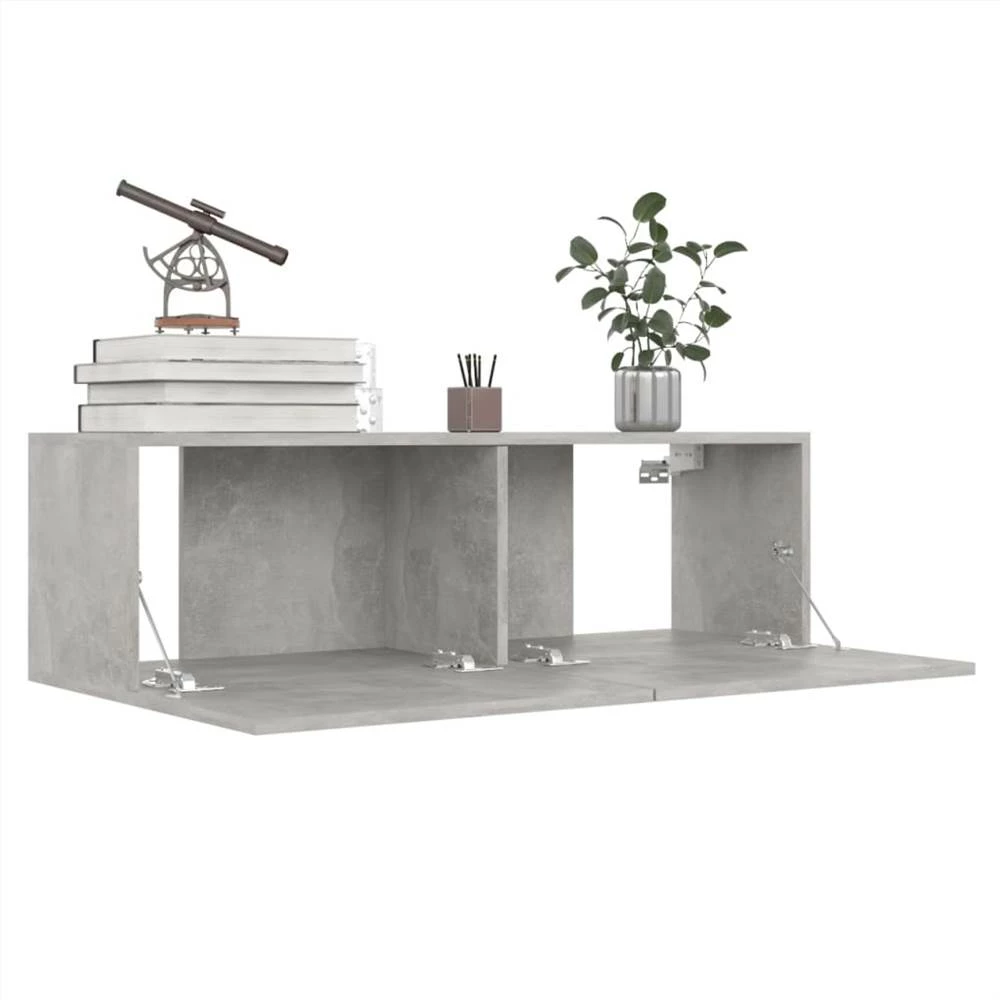 8 Piece TV Cabinet Set Concrete Grey Chipboard 4 8 Piece TV Cabinet Set Concrete Grey Chipboard - Image 4