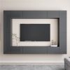 8 Piece TV Cabinet Set High Gloss Grey Chipboard