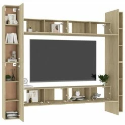8 Piece TV Cabinet Set Sonoma Oak Chipboard 8 8 Piece TV Cabinet Set Sonoma Oak Chipboard -NEWTRAL Sales Shop 8 Piece TV Cabinet Set Sonoma Oak Chipboard 483327 2