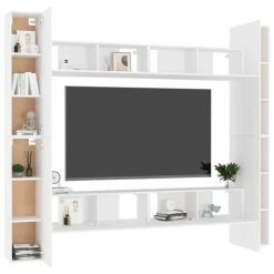 8 Piece TV Cabinet Set White Chipboard 8 8 Piece TV Cabinet Set White Chipboard -NEWTRAL Sales Shop 8 Piece TV Cabinet Set White Chipboard 483185 2