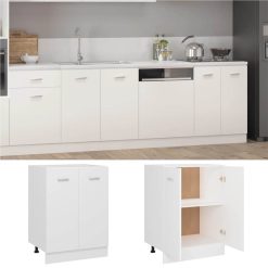 801188 Kitchen Cabinet White 60x46x81,5 Cm Chipboard