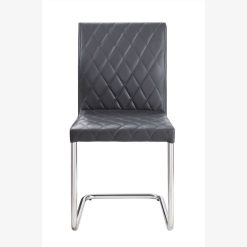 ACME Ansonia PU Upholstered Dining Chair Set Of 2, With Curved Backrest, And Metal Frame, For Restaurant, Cafe, Tavern, Office, Living Room - Gray -NEWTRAL Sales Shop ACME Ansonia Side Chair Set 2 Gray PU Chrome 77832 471114 3