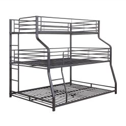 ACME Caius Twin-Over-Full-Over-Queen Size Triple Bed Frame With Ladder, And Metal Slats Support, No Spring Box Required (Frame Only) - Gunmetal 2 ACME Caius Twin-Over-Full-Over-Queen Size Triple Bed Frame With Ladder, And Metal Slats Support, No Spring Box Required (Frame Only) - Gunmetal -NEWTRAL Sales Shop ACME Caius II Bunk Bed Triple Twin Full Queen in Gunmetal 37450 460955 2