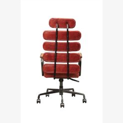 ACME Calan Modern Leisure Leather Swivel Chair Height Adjustable With High Backrest And Casters For Living Room, Bedroom, Dining Room, Office - Red -NEWTRAL Sales Shop ACME Calan Office Chair in Antique Red Top Grain Leather 92109 470475 5