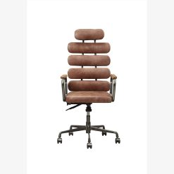 ACME Calan Modern Leisure Leather Swivel Chair Height Adjustable With High Backrest And Casters For Living Room, Bedroom, Dining Room, Office - Whiskey -NEWTRAL Sales Shop ACME Calan Office Chair in Vintage Whiskey Top Grain Leather 92110 470477 3